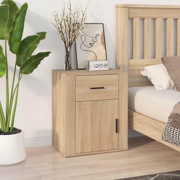 Vidaxl Comodino Rovere Sonoma 50X36X60 Cm In Legno - Comodino - Comodini - Mobile Da Letto - Cassettiera Da Letto-image