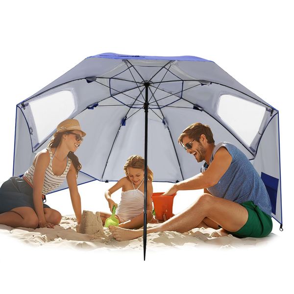 Ombrellone A Palo Centrale, Ombrellone Da Giardino, Ombrellone Da Terrazza Ø 210 Cm, Protezione Uv Fino A Upf 50+, Angolo Di Inclinazione Regolabile, Ombrellone Da Giardino, Ombrellone Hawaiano-image