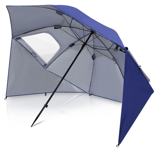 Ombrellone Tolletour Resistente Alle Intemperie 210 Cm X 200 Cm Con Supporto, Protezione Solare, Protezione Uv Fino A Upf 50+, Facile Da Aprire E Chiudere, Per Giardino, Patio-image