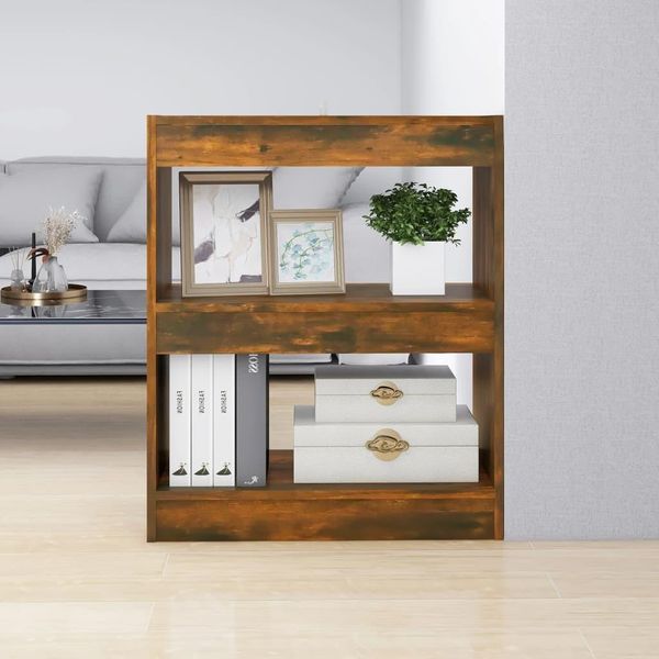 The Living Store Libreria/Divisorio In Rovere Fumé 60X30X72 Cm-image
