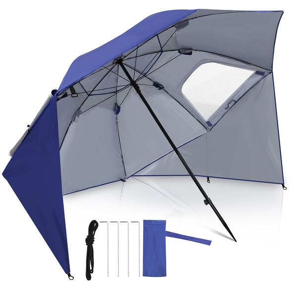 Ombrellone Jopassy Protezione Solare Protezione Uv Upf 50+ 210 Cm In Acciaio Con Funzione Inclinabile Ombrellone Da Spiaggia Ombrellone Da Balcone Ombrellone Da Giardino-image