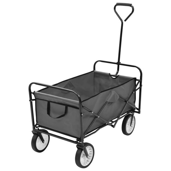 The Living Store Carrello Manuale Pieghevole In Acciaio Grigio-image