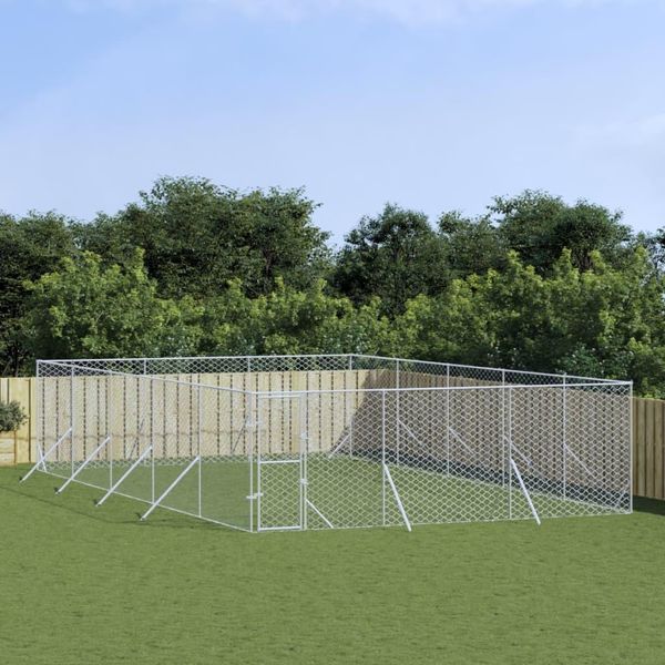 The Living Store Cuccia Per Cani Da Esterno Silver 6X10X2 M Acciaio Zincato-image