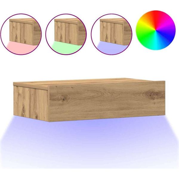 Syfax™ Comodino Rovere Artigianale 60X35 Cm In Legno Multistrato-image