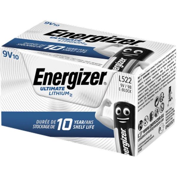 Energizer Ultimate Lithium Batterie 9V Block 1604D 6LR61 FSB10 10Er Box (633288)-image