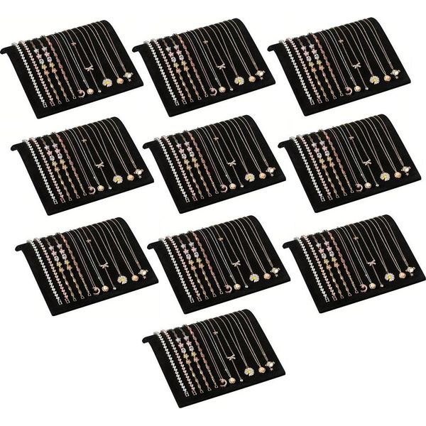 Set Di 10 Espositori Per Gioielli, Porta Collane, Porta Gioielli In Velluto, Porta Bracciali, Porta Gioielli, Porta Catene Per Gioiellerie, Espositore Per Bracciali, Cavigliere, Collane-image