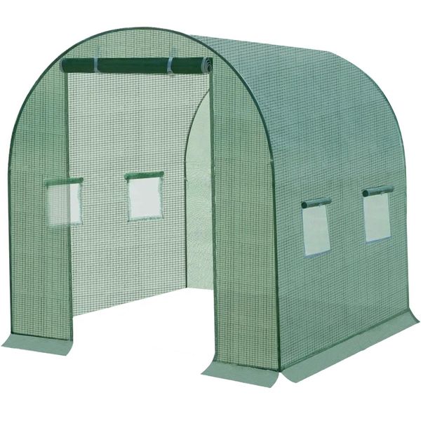 Pellicola Per Tunnel In Polietilene 140G/M² 2X2X2 M/ 4X3X2 M/ 4,5X3X2/6X3X2 M Resistente Ai Raggi Uv Pellicola Impermeabile Per Serra Tomato House Letto Rialzato Verde 23305-image