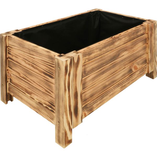 Kotarbau® Fioriera In Legno Per Esterni Fioriera Lunga 60 Cm Larga 39 Cm Fioriera In Legno Per Esterni Per Terrazza E Balcone Fioriera In Legno Aspetto Rustico Per Erbe Aromatiche-image