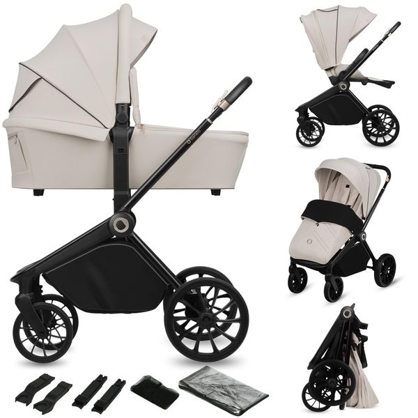 Passeggino Lionelo Mika Plus 2 In 1 Fino A 38 Mesi (22 Kg), Capottina Xxl Con UPF50+, Regolazione Del Maniglione A Tre Livelli - Beige-image