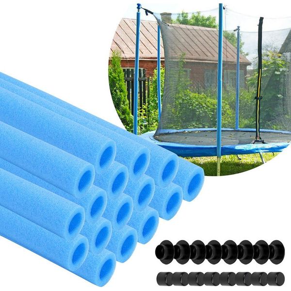 Tolletour Trampolino In Schiuma 92 Cm Tubi In Schiuma Imbottitura In Schiuma Protezione Per Aste (Blu, 16 Pezzi)-image