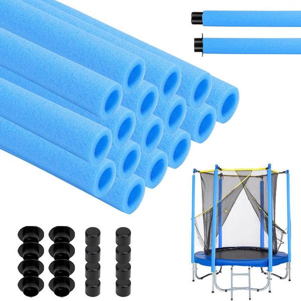 Jayseuw Trampolino Schiuma 92 Cm Tubi In Schiuma Imbottitura In Schiuma Protezione Per Aste (Blu, 16 Pezzi)-image