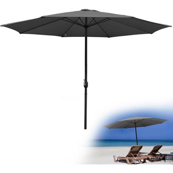 Ombrellone Jayseuw Ombrellone A Braccio Laterale 350 Cm Con Protezione Uv, Manovella Grigio Ombrellone Da Giardino Ombrellone Da Mercato Ombrellone Da Spiaggia-image