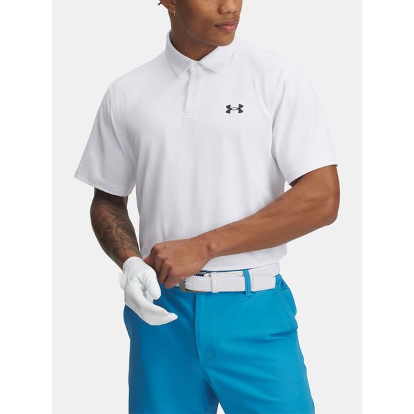 Under Armour Golf Tee To Green Pique Polo A Manica Corta Bianco L Uomo Bianco L-image