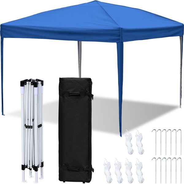 Gazebo Aopunly 3X3M Senza Lati, Gazebo Pieghevole Da Giardino, Protezione Uv, Per Giardino Terrazza Festa Blu-image
