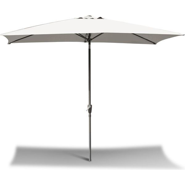 Ombrellone Clanmacy Rettangolare, Manovella Pieghevole, Ferro, Ombrellone Da Balcone, Ombrellone Da Mercato, Inclinabile, 2 X 3 M, Beige-image