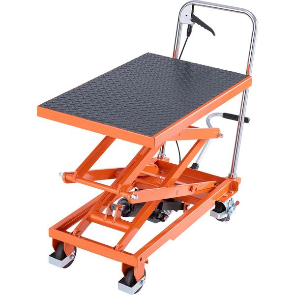Vevor Tavola Elevatrice Idraulica, Portata 500 Libbre, Altezza Di Sollevamento 47,2", Carrello A Doppia Forbice, Transpallet Idraulico Manuale Per La Movimentazione E Il Trasporto Di Materiali"-image