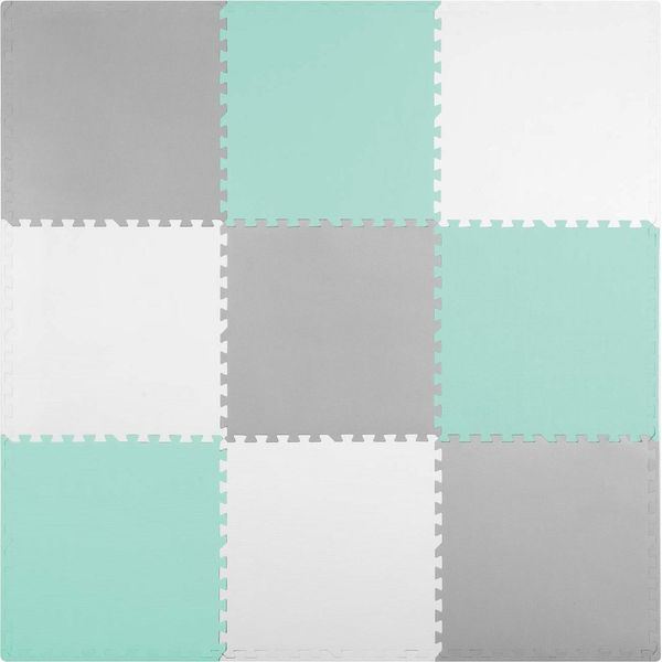 Tappetino Per Puzzle Ricokids In Schiuma Grande 180X180Cm 9 Pezzi Grigio Turchese-image