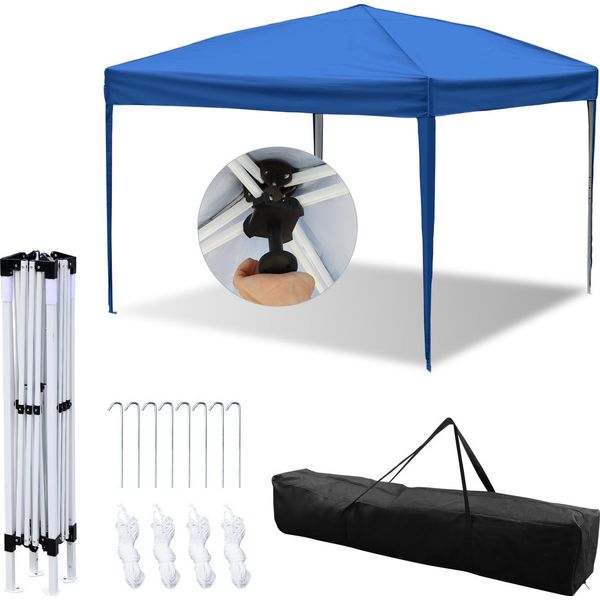 Izrielar Gazebo 3X3M Gazebo Pieghevole Borsa Impermeabile Protezione Uv 50+ Gazebo Da Giardino Pop-Up Tenda Da Giardino Tenda Per Feste Blu-image