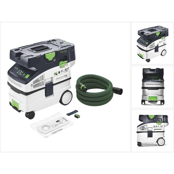 Festool Ctmc Midi I-Basic Aspiratore A Batteria 36V (2X 18 V) Classe Di Polvere M Solo - Senza Batteria, Senza Caricabatterie (577067)-image