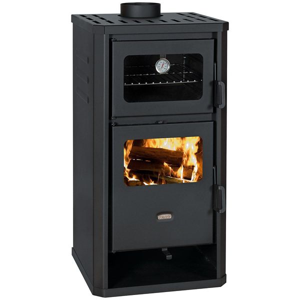 Forno A Legna Con Vano Cottura Prity Fm D - 12,1 Kw, Vano Cottura Con Termometro, Nero Grafite, Classe Energetica A-image