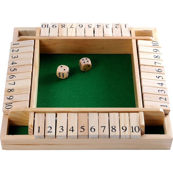 Gioco Di Dadi In Legno Shut The Box, 4 Giocatori-image