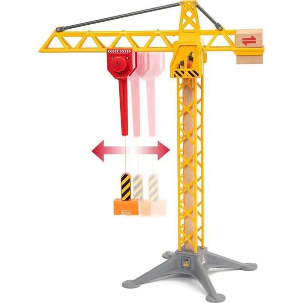 Brio Grande Gru Da Cantiere Con Luce 63383500 - Con Carrello Magnetico, Ruota Di 360 Gradi, Per Bambini Dai 3 Anni In Su-image