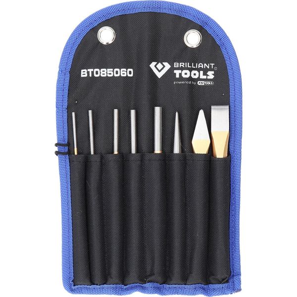 Brilliant Tools Set Di Punzoni E Punteruoli A Scalpello E Perni / Punteruoli Per Deriva 8 Pezzi - BT085060-image