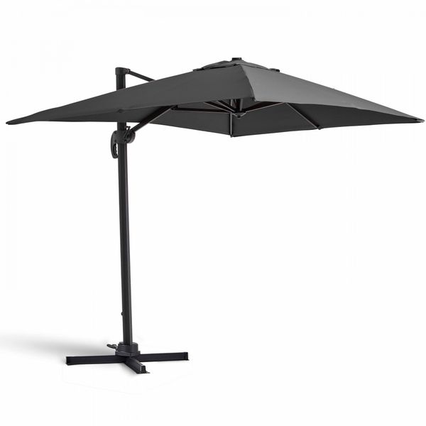 Ombrellone A Sbalzo Girevole 2X3 M In Alluminio Grigio Antracite - Oviala Amalya-image