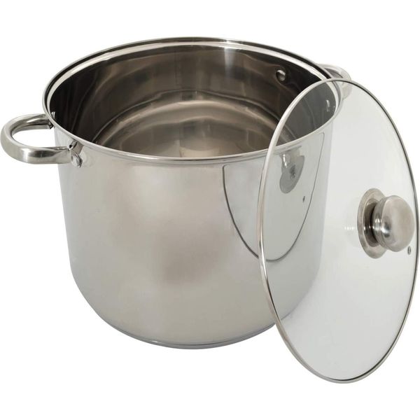 Deski Pentola Grande In Acciaio Inox Da 14 Litri Con Coperchio In Vetro Pentola Di Cottura-image