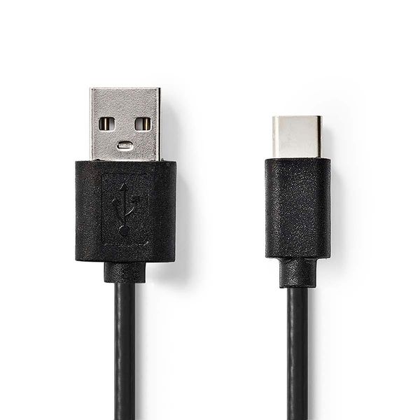 Cavo Usb | Usb 2.0 | USB-A Maschio | USB-C™ Maschio | 2,5 W | 480 Mbps | Nichelato | 1,00 M | Rotondo | Pvc | Nero | Etichetta-image
