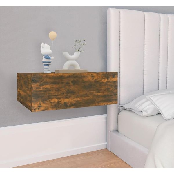 Syfax™ Comodini Pensili Rovere Fumo 2Pz 40X30X15 Cm Legno Multistrato-image