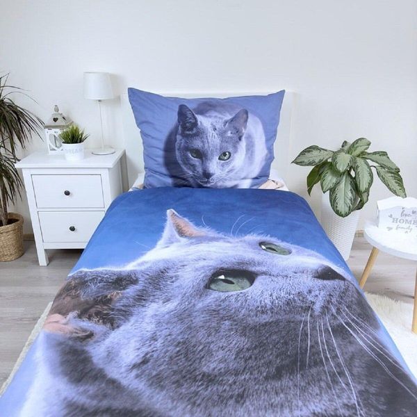 Set Di Biancheria Da Letto Per Gatti, Tomcat, Biancheria Da Letto Per Bambini, Piumone 140 X 200 Cm, Cuscino 70 X 90 Cm, 100% Cotone-image