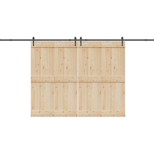 Vidaxl Set Di Ferramenta Per Porte Scorrevoli 427 Cm Acciaio Nero-image