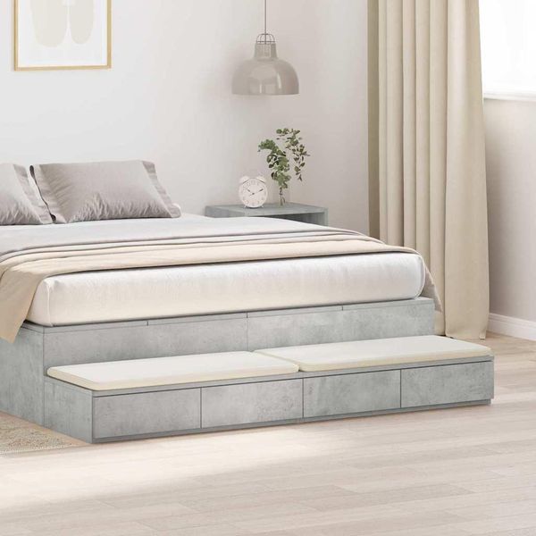 Syfax™ Cassetti Per Letto Grigio Cemento 140 X 36,5 X 16,5 Cm-image