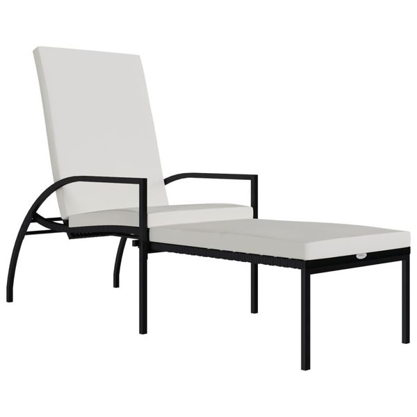 Syfax™ Lettino Prendisole Con Poggiapiedi In Rattan Pe Nero-image