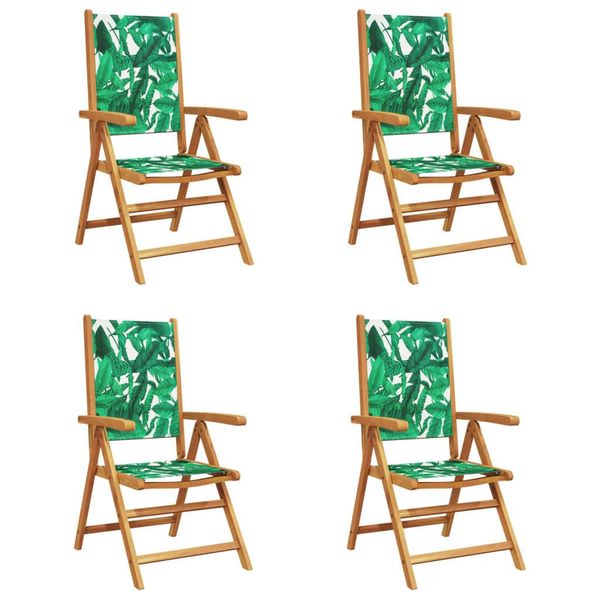 Syfax™ Sedie Giardino Reclinabili 4 Pz Verdi Tessuto E Legno Massello-image