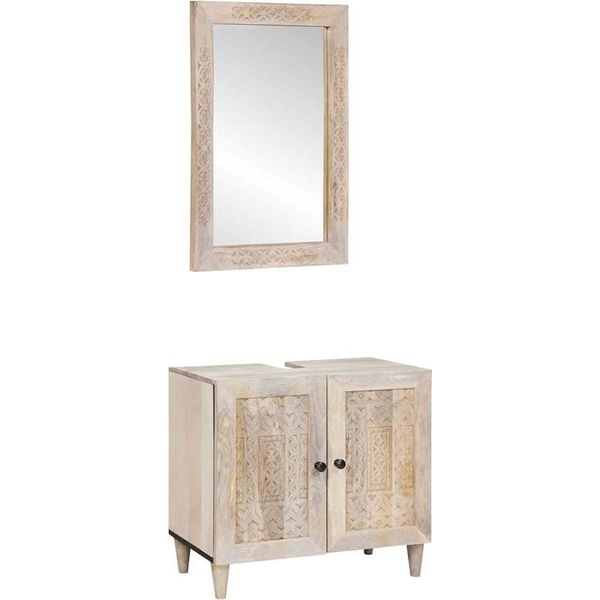 Syfax™ Set Di Mobili Per Il Bagno 2 Pcs Bianco Legno Multistrato-image