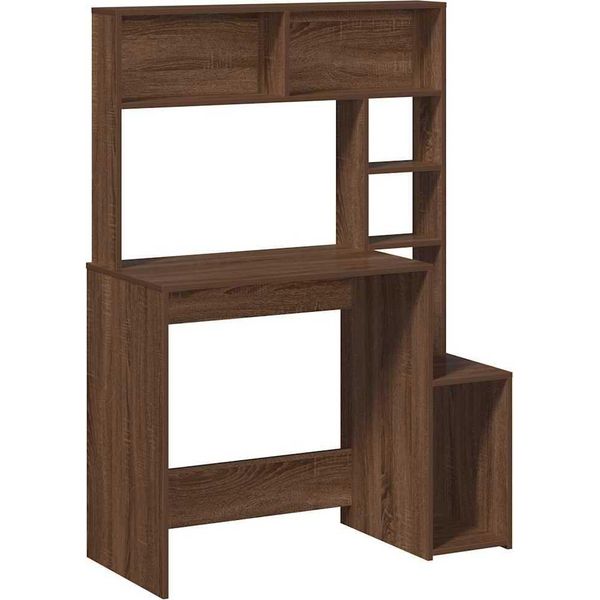 Syfax™ Scrivania Mensole Rovere Marrone 100X45X140Cm Legno Multistrato-image