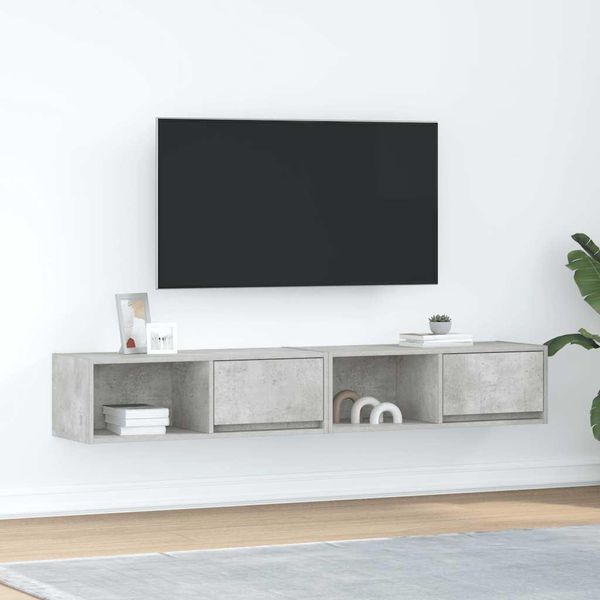 Syfax™ Mobili Tv 2 Pz Grigio Cemento 80X31X25,5Cm In Legno Multistrato-image