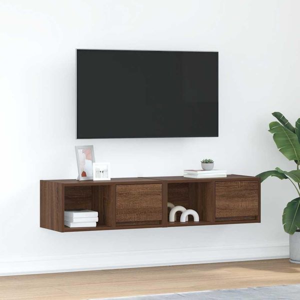 Syfax™ Mobili Tv 2 Pz Rovere Marrone 60X31X25,5 Cm Legno Multistrato-image
