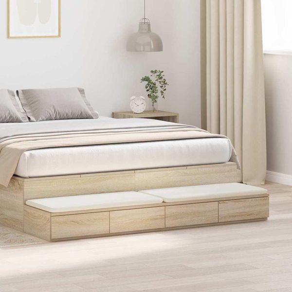 Syfax™ Cassetti Per Letto Rovere Sonoma 135 X 36,5 X 16,5 Cm-image