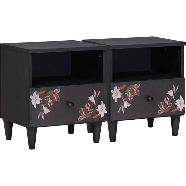 Syfax™ Comodino 2 Pcs Marrone 40 X 33 X 46 Cm Legno Di Mango Massello-image