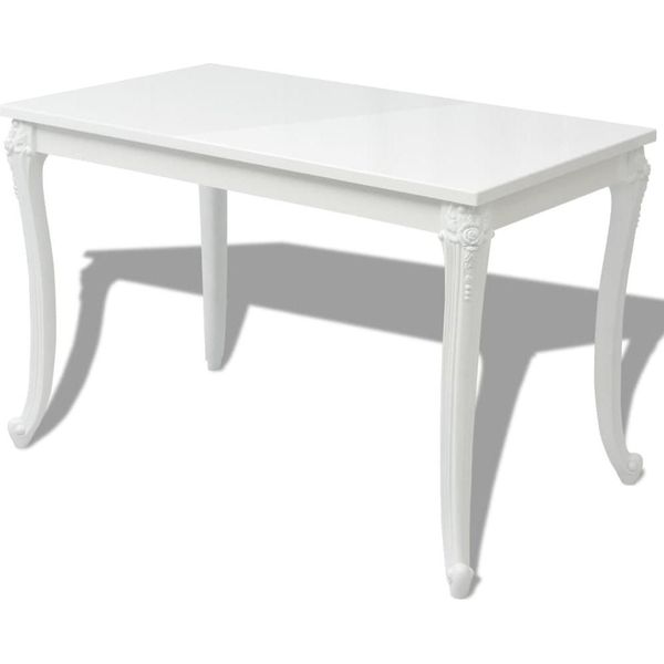 Syfax™ Tavolo Da Pranzo 116X66X76 Cm Bianco Lucido-image