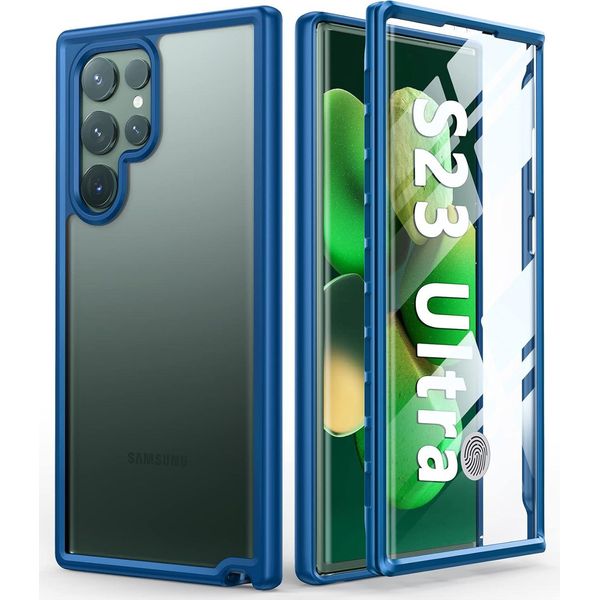Custodia Protettiva Per Samsung Galaxy S23 Ultra Blu SM-S918B SM-S918N-image