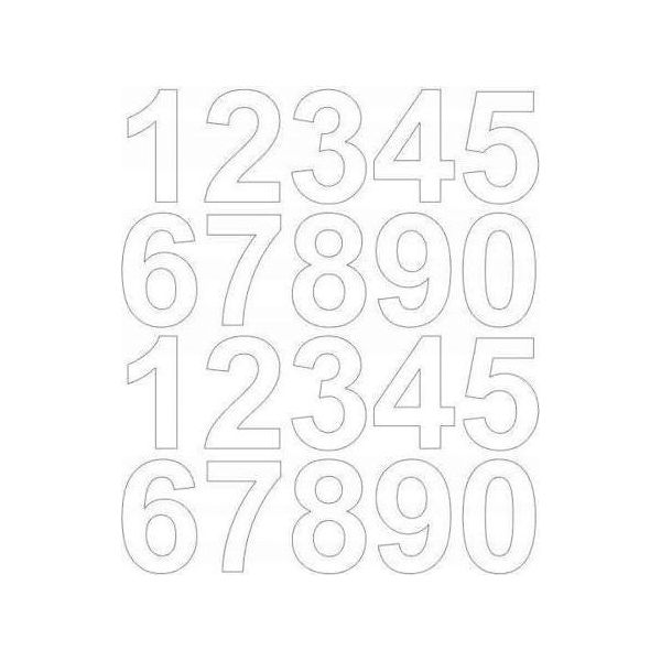 Adesivi Numerati Autoadesivi, 5 Cm, Bianchi, Opachi-image