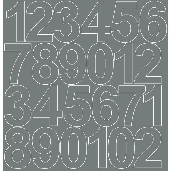 Adesivi Numerati Autoadesivi, 12 Cm, Grigio Lucido.-image