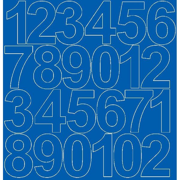 Adesivi Numerici Autoadesivi, 12 Cm, Blu, Opachi-image