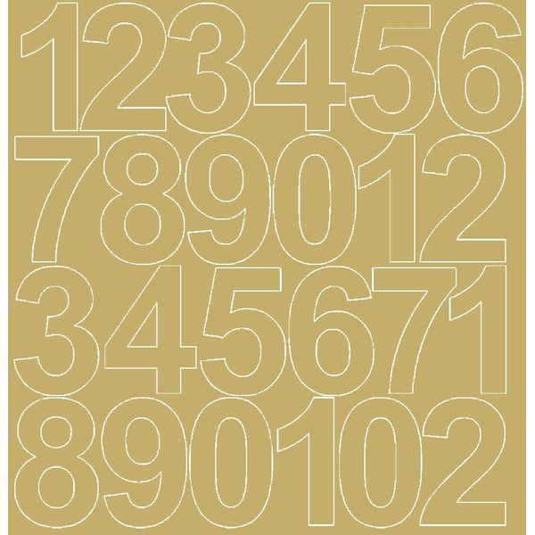 Adesivi Numerati Autoadesivi, 12 Cm, Adesivi Oro Opaco-image
