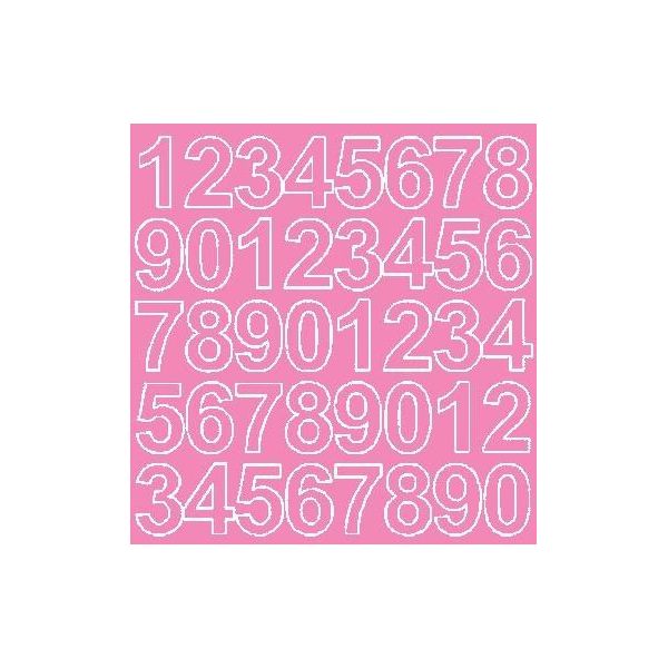 Adesivi Numerici Autoadesivi, 3,5 Cm, Rosa, Opachi-image
