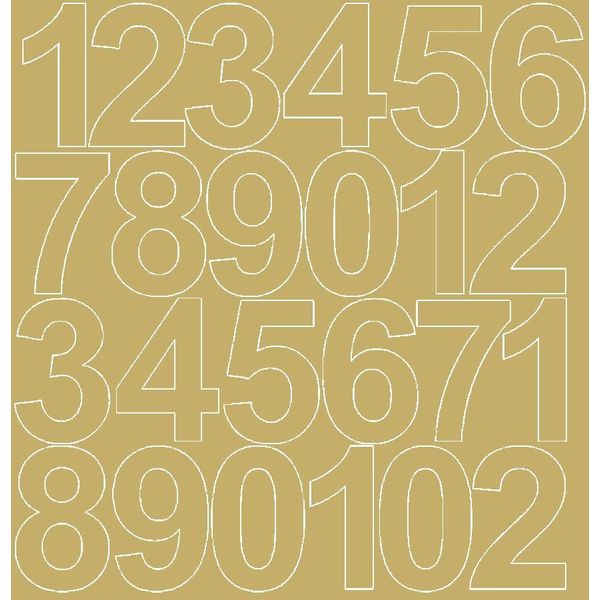 Adesivi Numerati Autoadesivi, 12 Cm, Oro Lucido-image